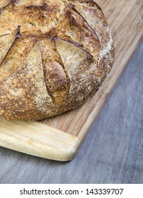 Loaf Of Fresh Baked Artisan Sour Dough Bread.