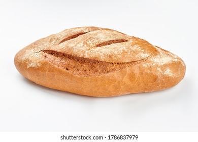 Loaf of organic bread on white background. Fesh whole grain bread. Natural food concept. - Shutterstock ID 1786837979