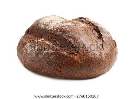 Loaf of rye bread isolated on white