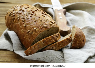 Loaf Of Rye Bread With Sunflower Seeds