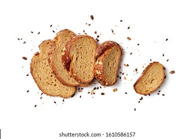 A Loaf Of Sliced Bread With Oats And Flax Seeds