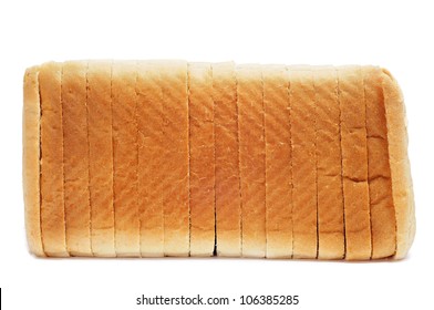 A Loaf Of Sliced Bread On A White Background