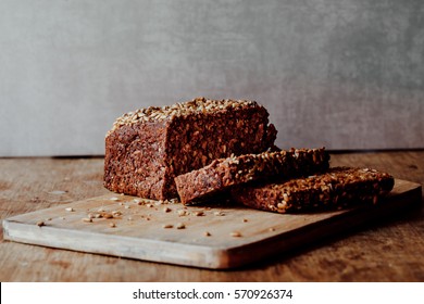 Loaf Of Sliced Rye Bread With Seeds. 