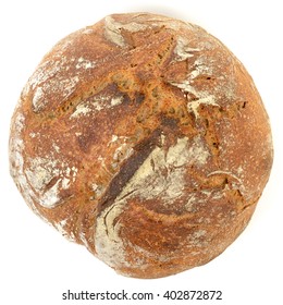 Loaf Of Sourdough Bread Isolated On A White Background.