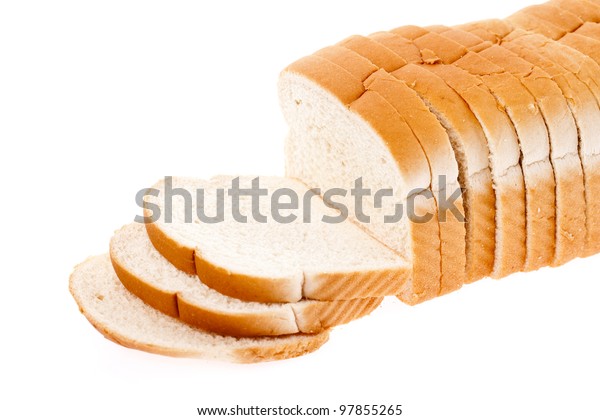 Loaf White Bread Isolated On White Stock Photo (Edit Now) 97855265