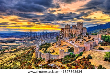 Loarre Castle at sunset. Huesca Province - Aragon, Spain