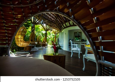 Lobby Of A Boutique Hotel In Costa Rica At The Caribbean Close To Puerto Viejo