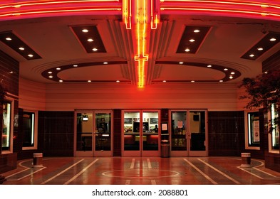Lobby of a vintage movie theater in Sacramento, California