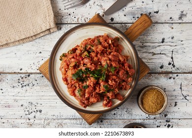 Lobio - Mashed Red Beans With Spices, Flatlay