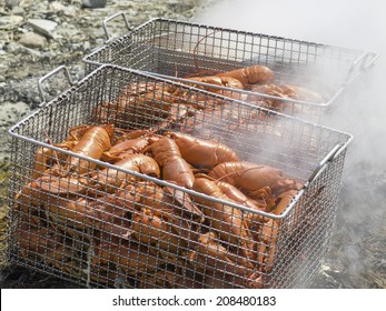 Lobster Bake On Beach In New England (shallow Depth Of Field)