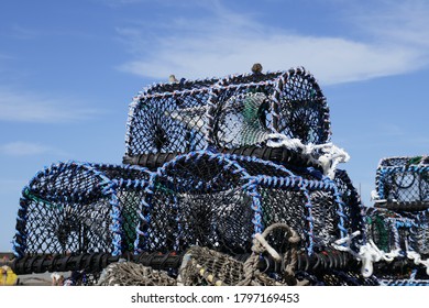 Lobster pots piled high outside