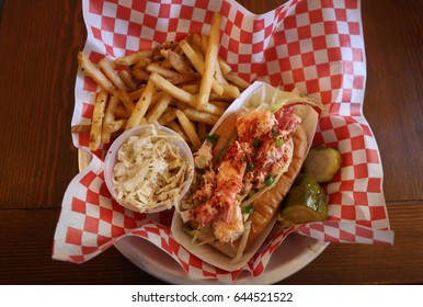 Lobster Roll Served In Seafood Restaurant