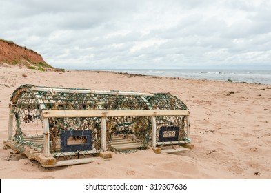 Lobster trap on the beach