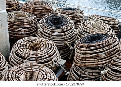 Lobster Traps On The Fishing Boats Of Hobart Tasmania