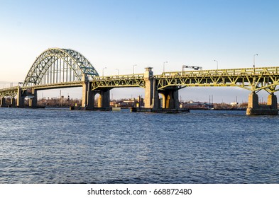 Local Bridge Over Delaware River Before Sunset