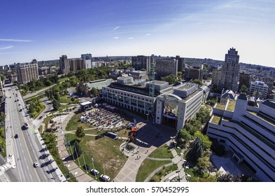 Local Festival In The City Of Ottawa Aerial Skyline Shot