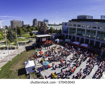 Local Festival In The City Of Ottawa Aerial Skyline Shot