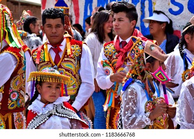 Local folk dancers and performers during Santa Rosa De Lima Festival in Lamay. Province Calca. Peru.
Colorful celebration attracts numerous tourists from around  world to Lamay.
Photo taken 2018-08-31