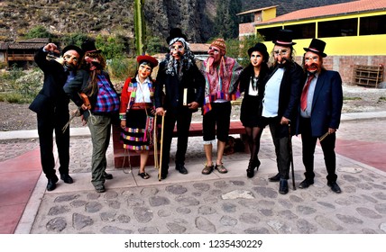 Local folk performers during yearly Santa Rosa De Lima Festival in Lamay. Province Calca in Peru.
Colorful celebration attracts numerous tourists from around the world to Lamay.
Photo taken 2018-08-31