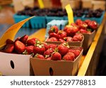 Local fresh strawberries at a Farmer