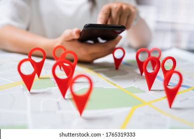 Local Map Pin Marker Search In  City - Shutterstock ID 1765319333