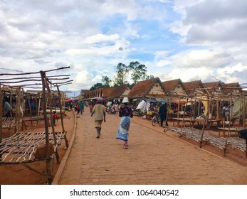 A Local Market At The End Of The Day In A Small Town Of Ambalavao District In The Central Madagascar.