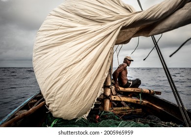 Local Night Net Fishing In Zanzibar On A Dhow Boat