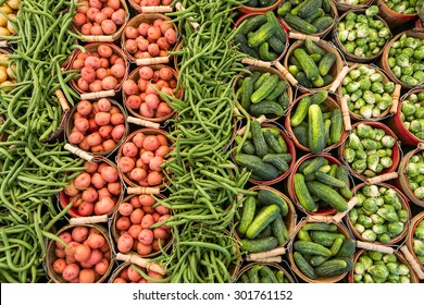 Local Produce At The Summer Farmers Market In The City.