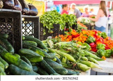 Local Produce At The Summer Farmers Market In The City.