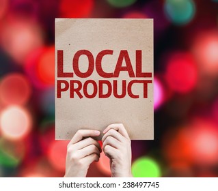 Local Product card with colorful background with defocused lights