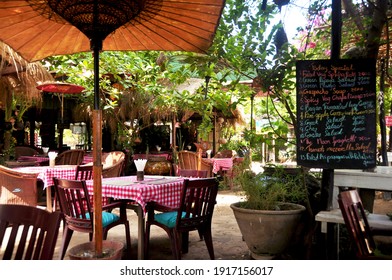 Local Restaurant And Cafe Coffee Shop For Burmese People And Foreign Travelers Eat Drink Use Service At Bagan Or Pagan Ancient City And UNESCO World Heritage Site On June 2, 2015 In Mandalay, Myanmar