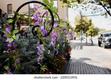 Local Restaurant Decorated With Flowers In Downtown Aspen, Colorado