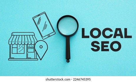 Local seo is shown using a text