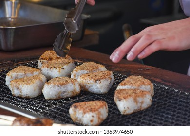 Local Yaki Onigiri Grill On Fire