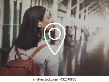 Location Destination Navigation Pointer Concept