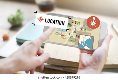 Location Navigation Map Direction Route Concept