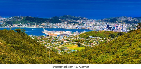  Ort: Neuseeland, Hauptstadt Wellington. Blick von der SkyLine-Strecke und vom Monte KayKay