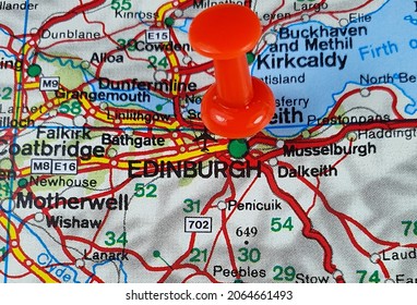 Location On The Map Of Edinburgh City In Scotland