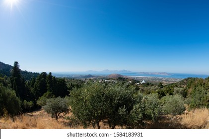 Location Zia and Mediterranean coast off the Turkish mainland in the north on the island of Kos Greece