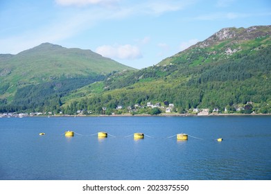 Loch Goil View Of Yellow Buoys At Lochgoilhead