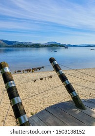 Loch Lomond, Scotland Is A Scenic Lake In The Scottish Highlands With Waterside Paths, Cruises, Adventure Attractions, Golf & Quaint Villages, Sandy Beaches And Water Sports Activities. 