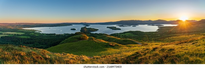 Loch Lomond At Sunset In Scotland 