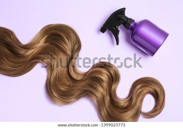 Lock Brown Wavy Hair Spray Bottle Stock Photo Edit Now 1399023773