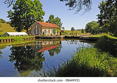 Lock And House On The Dijon Canal In Burgundy France