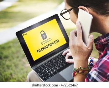 Lock Icon Password Protected Graphic Concept