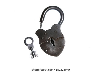 Lock Key Vintage Open Metal Isolated Freedom Unlocked