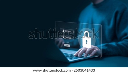lock mark cyber security technology digital. cybersecurity on the internet concept, password privacy on an online information system. protect attacks from a hacker, secure data from crime, virus cyber