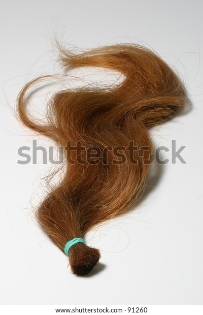 Lock Natural Red Hair Against White Stock Photo Edit Now 91260