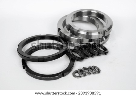 Lock nut with metric thread, for locking by lock washer, nut  of different sizes, KM and KML lock nuts,  locking by lock washer, nuts KM DIN 981,DIN 981