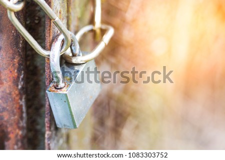 lock on a chain hangs on a gate